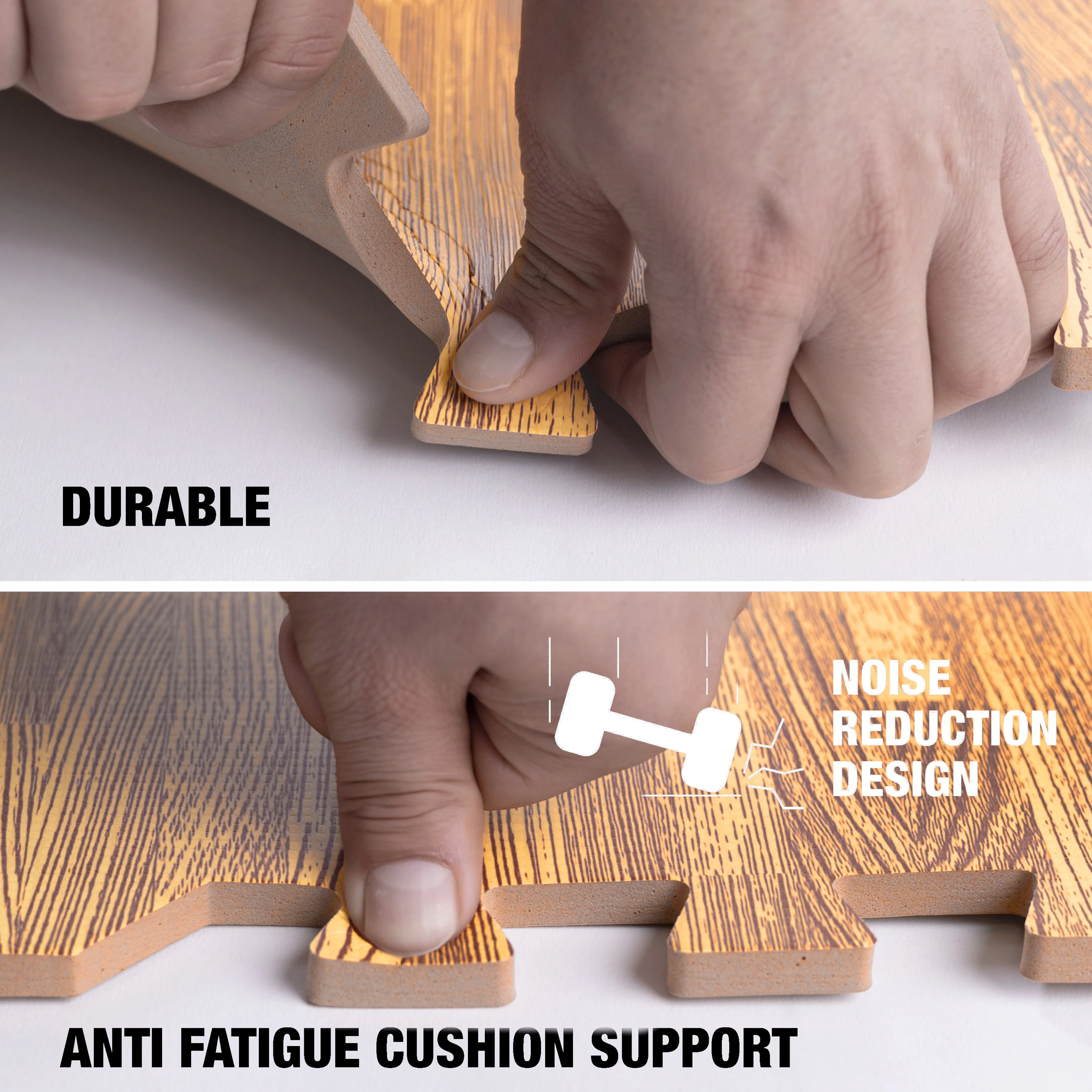 Light Wood Heavy-Duty Interlocking Foam Mat - Image 7