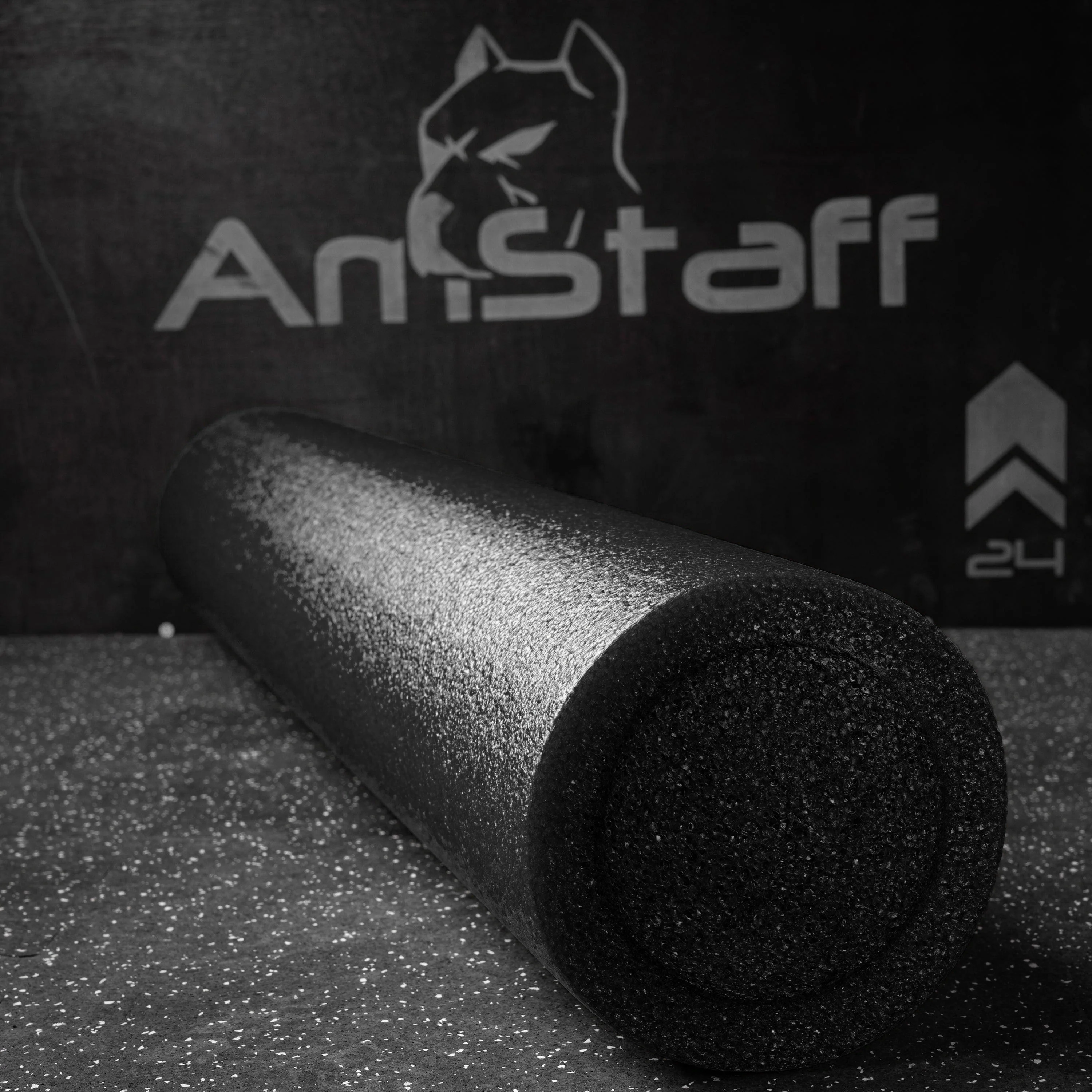 Premium Foam Yoga Roller 6in x 36in - Black - Image 2