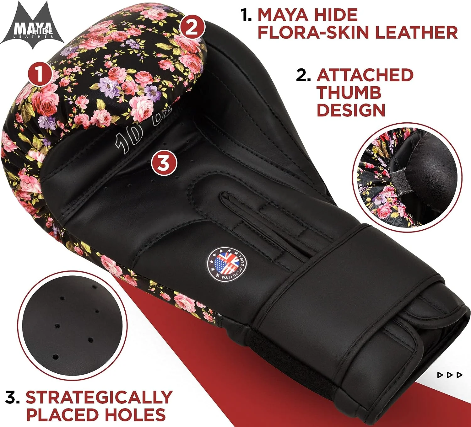 RDX FL5 Women Floral Boxing Gloves - Image 4