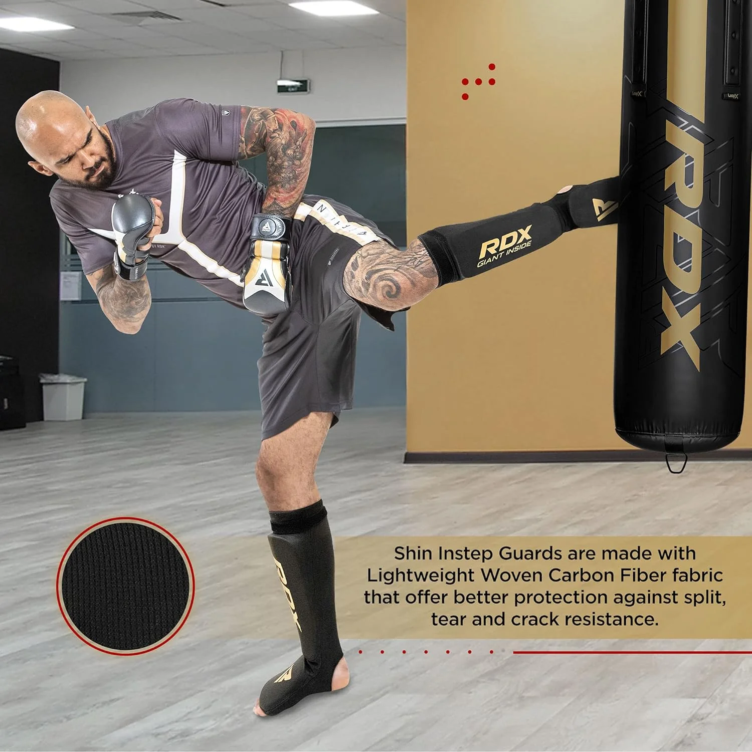 RDX SI Mma Gel Padded Lightweight Shin Instep Guard - Image 2