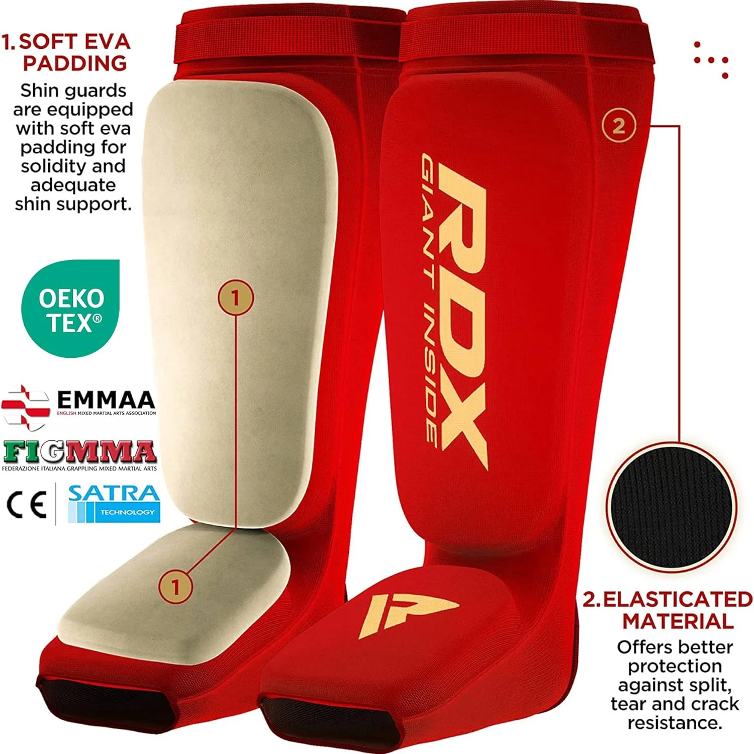 RDX SI Mma Gel Padded Lightweight Shin Instep Guard - Image 4
