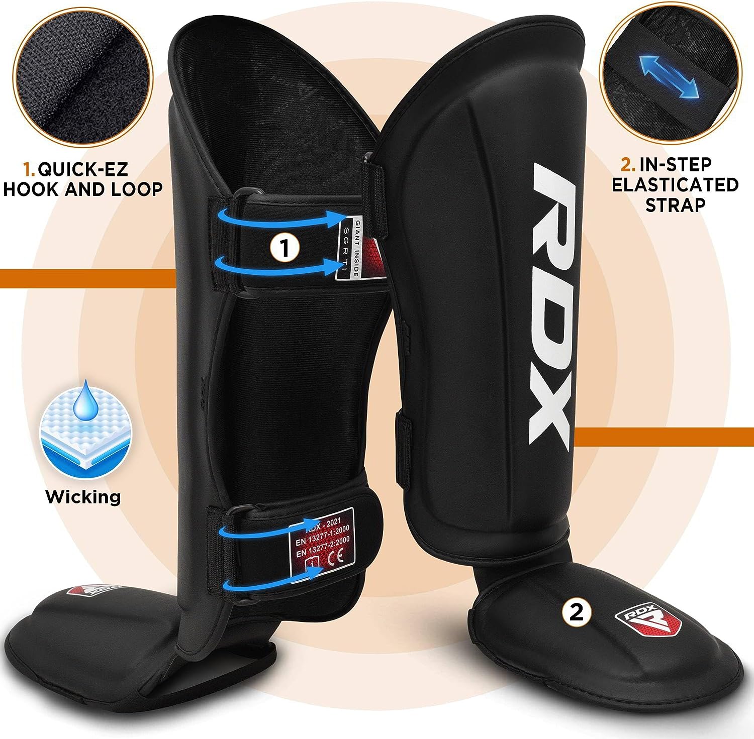 RDX T1 Leather Shin Instep Guards - Image 3