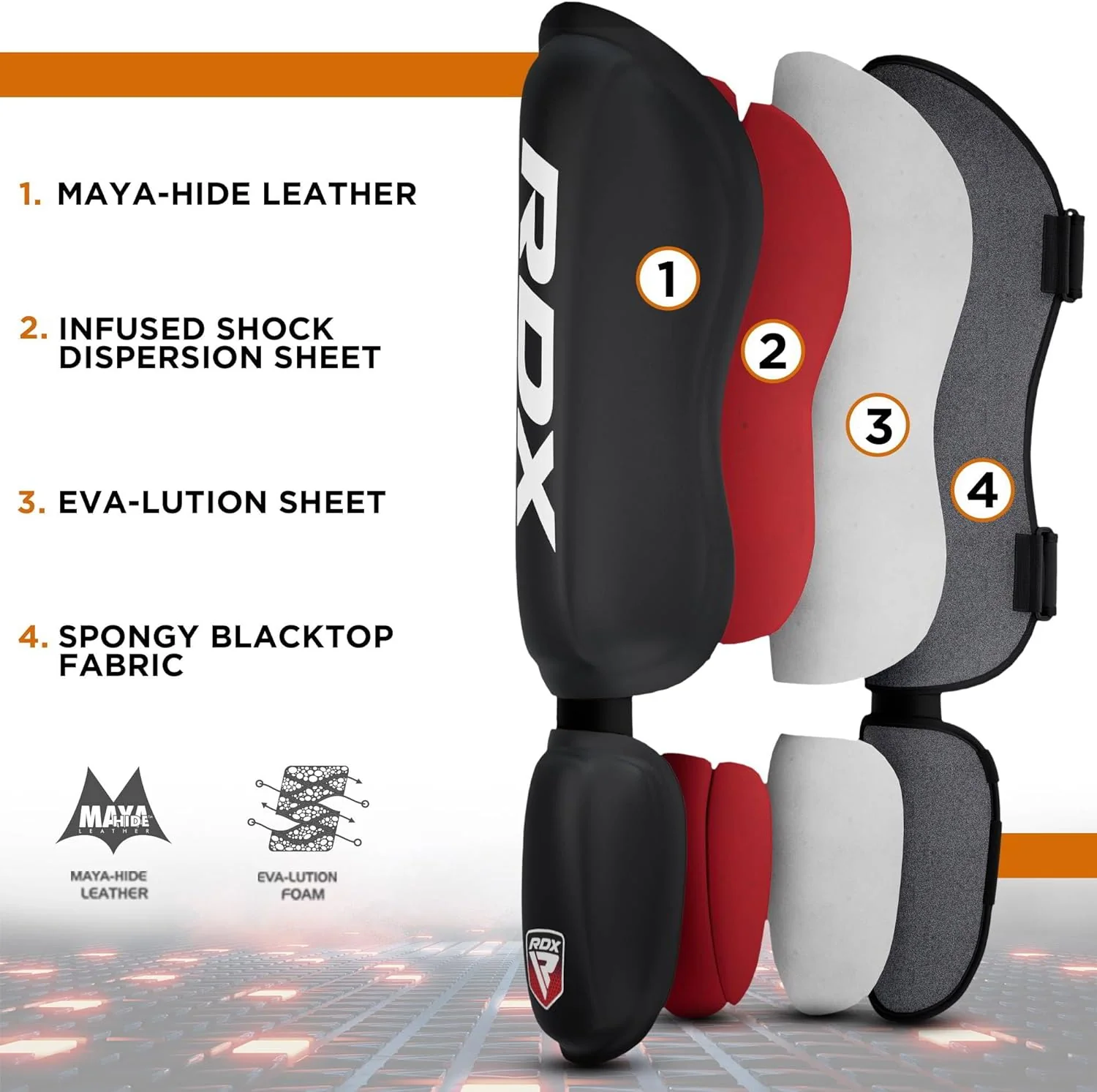 RDX T1 Leather Shin Instep Guards - Image 6
