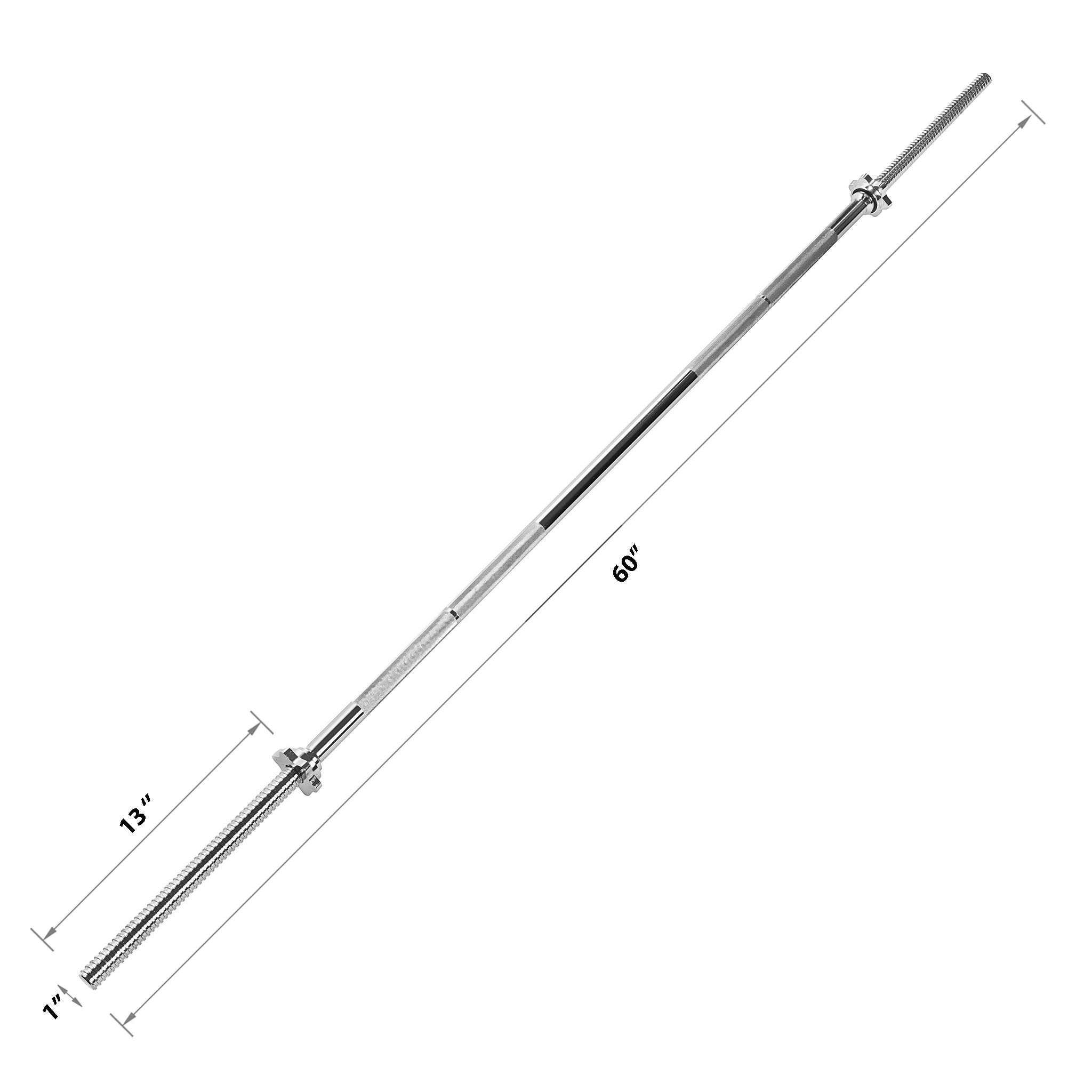 Regular Solid Chromed 60 Inch Bar - Threaded - Image 3