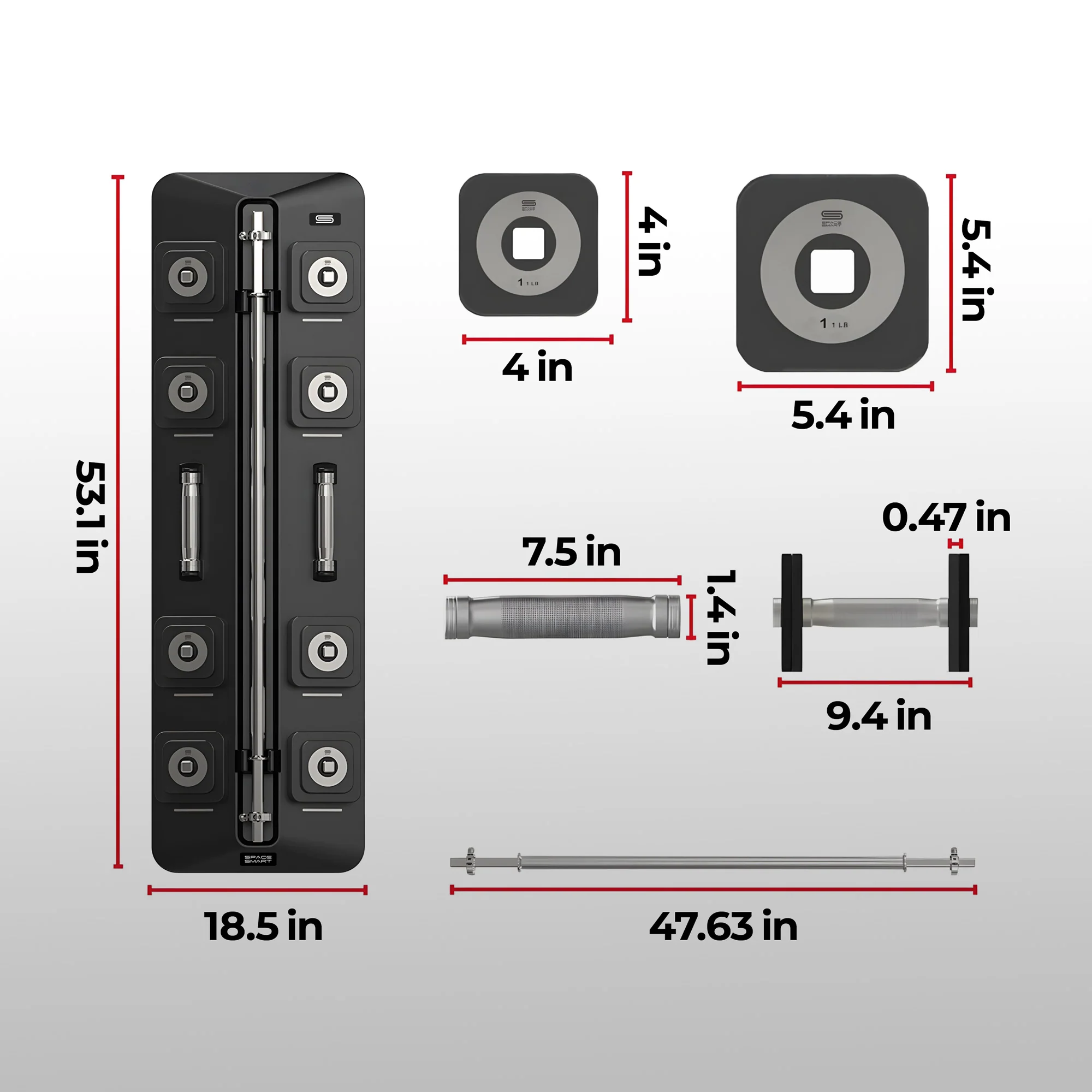 SpaceSmart Adjustable Dumbbell & Barbell Set - Image 17