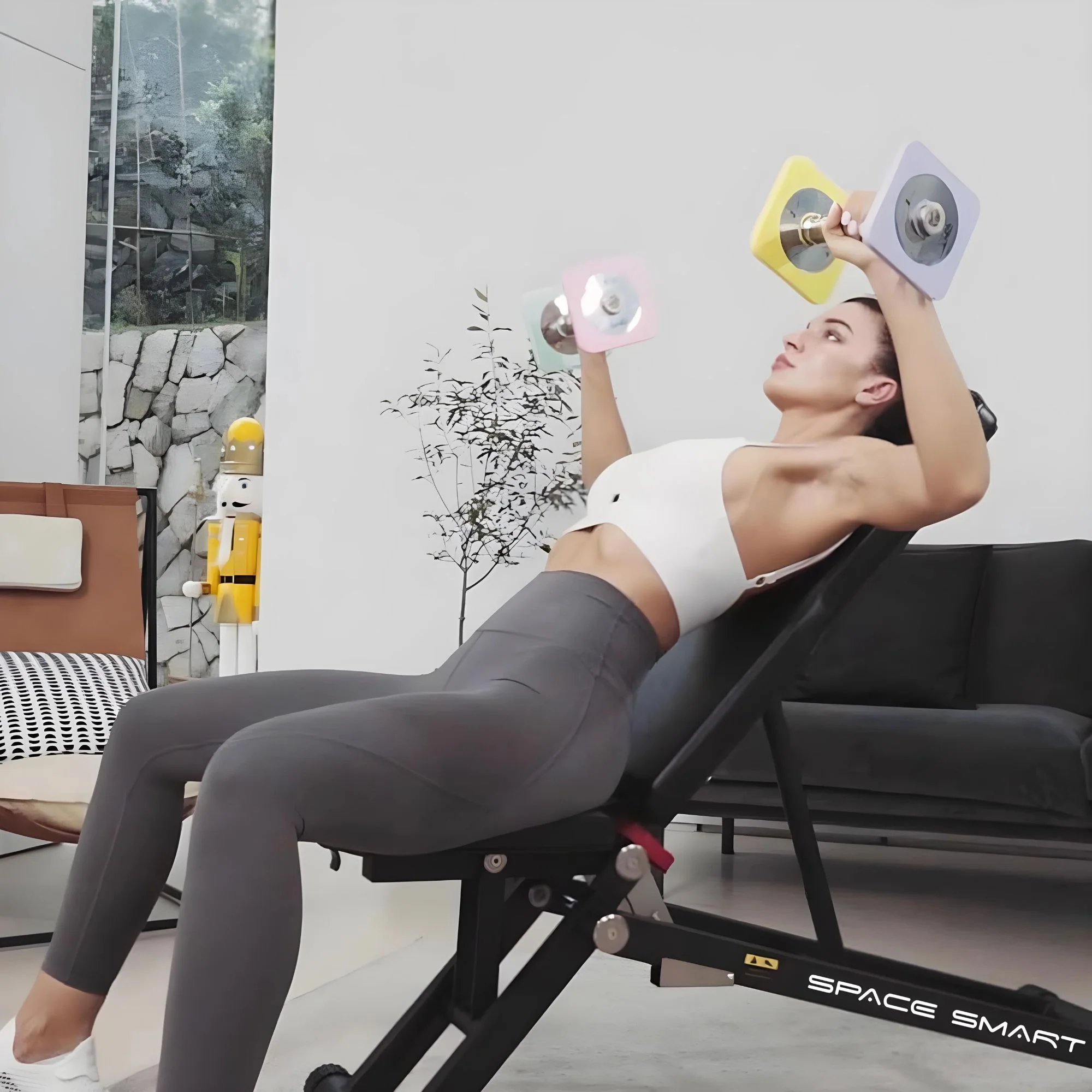 SpaceSmart Folding Adjustable Weight Bench - Image 10
