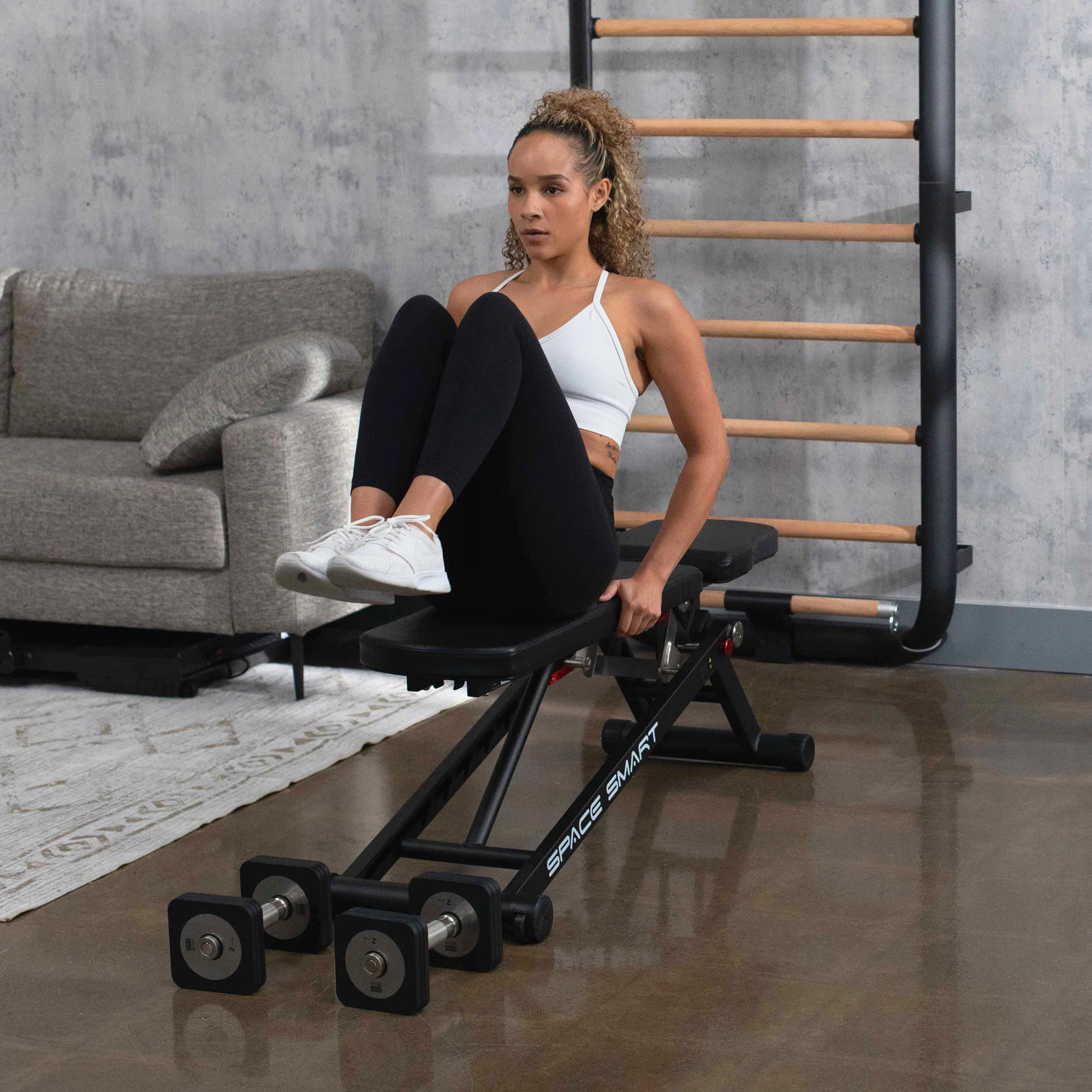 SpaceSmart Folding Adjustable Weight Bench - Image 8