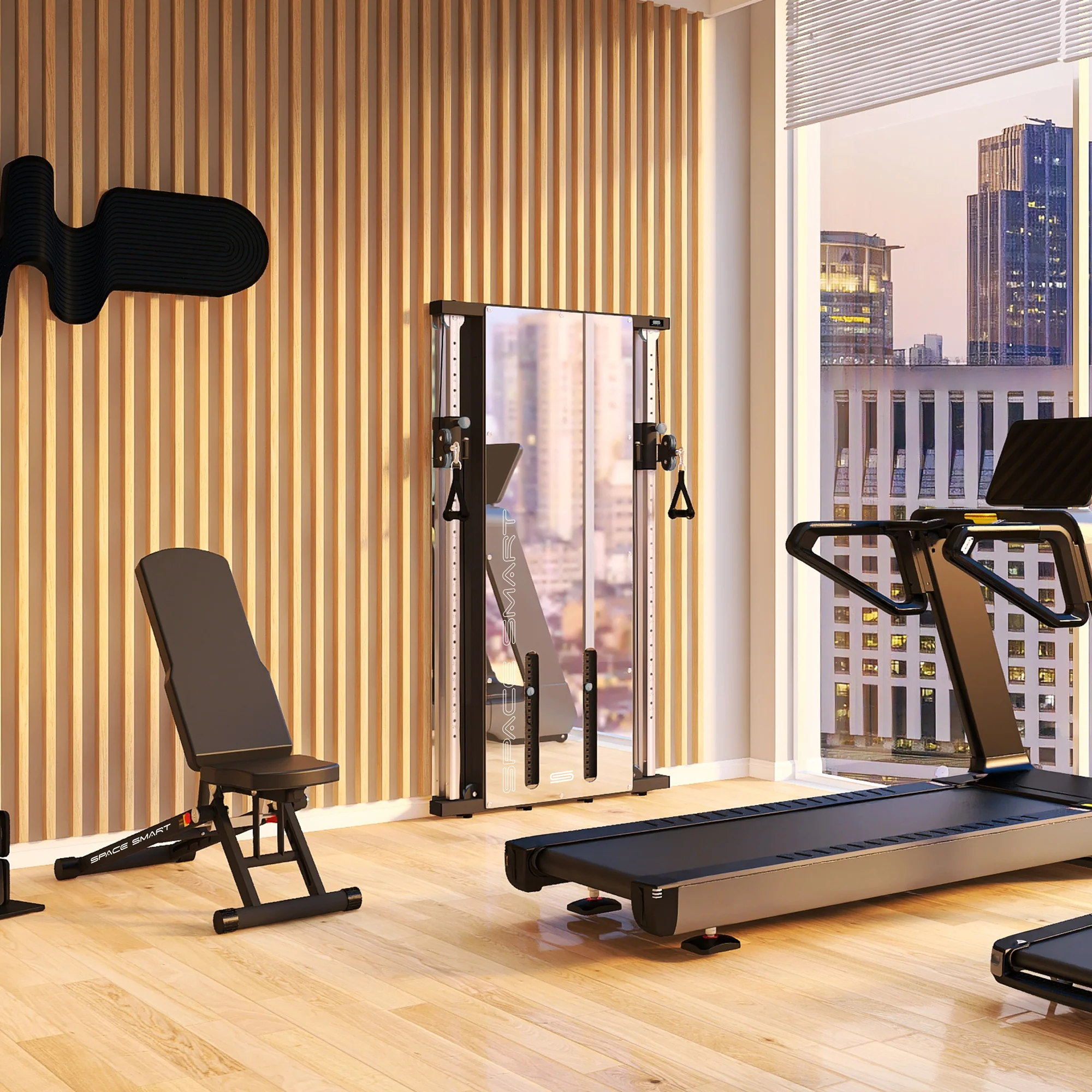 SpaceSmart Wall-Mounted Functional Trainer - Double Stack - Image 12