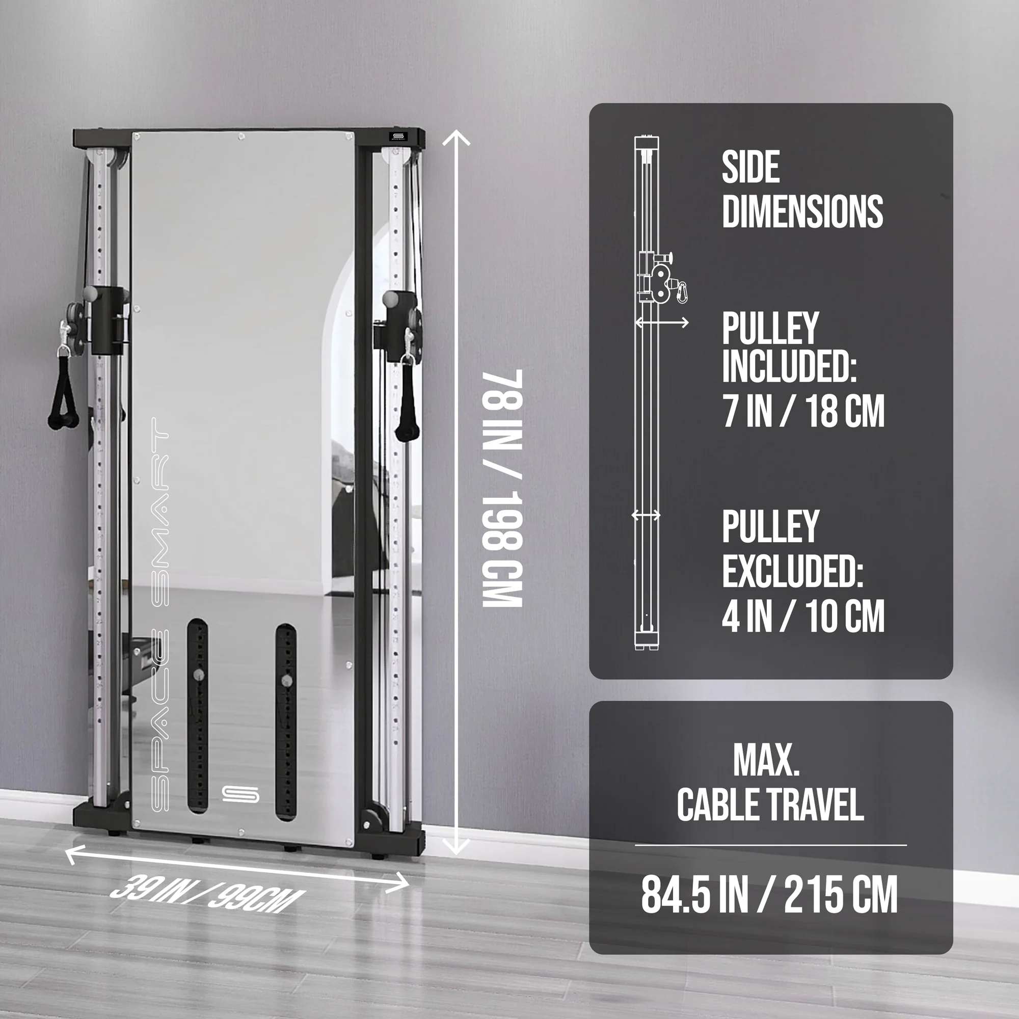 SpaceSmart Wall-Mounted Functional Trainer - Double Stack - Image 9