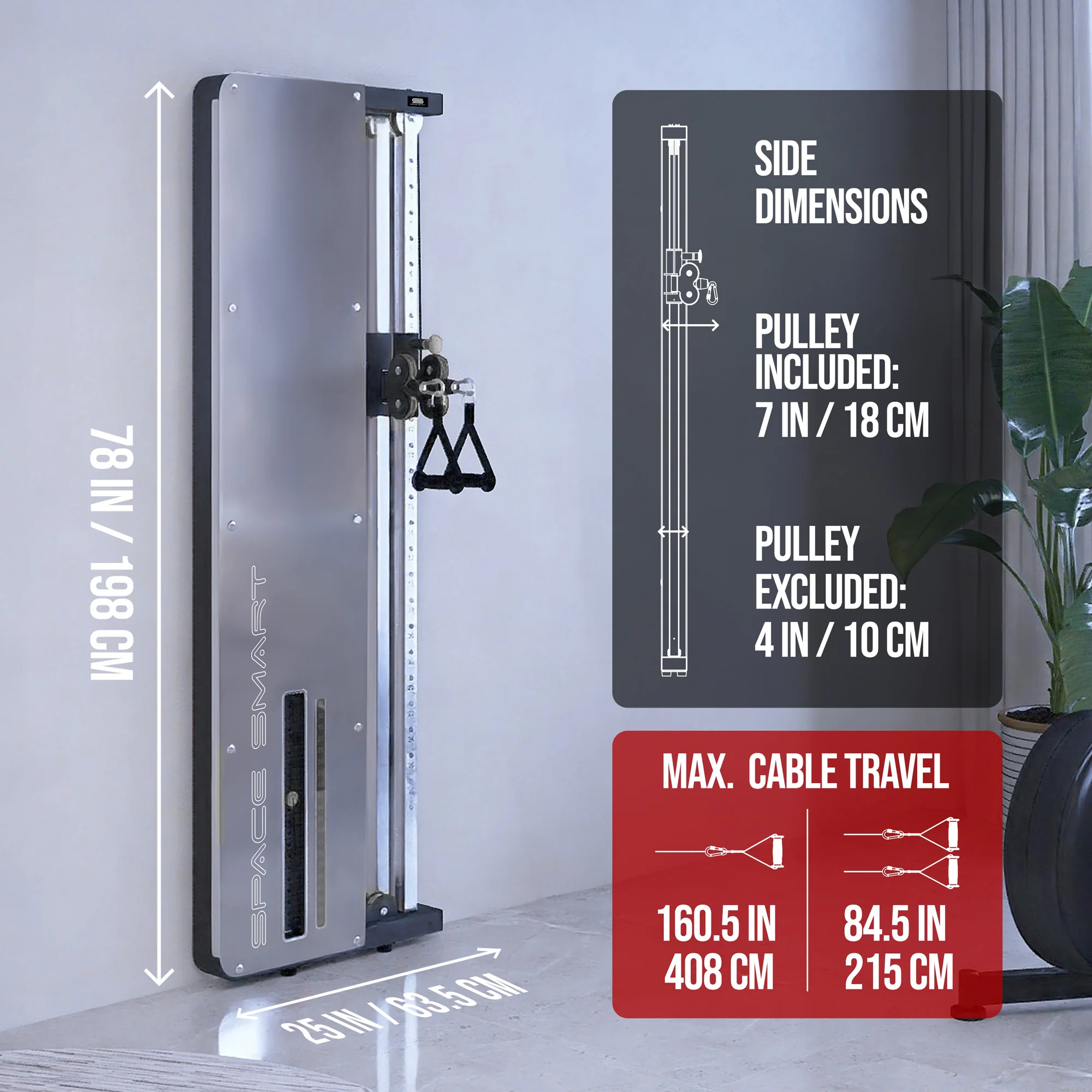 SpaceSmart Wall-Mounted Functional Trainer - Single Stack - Image 6