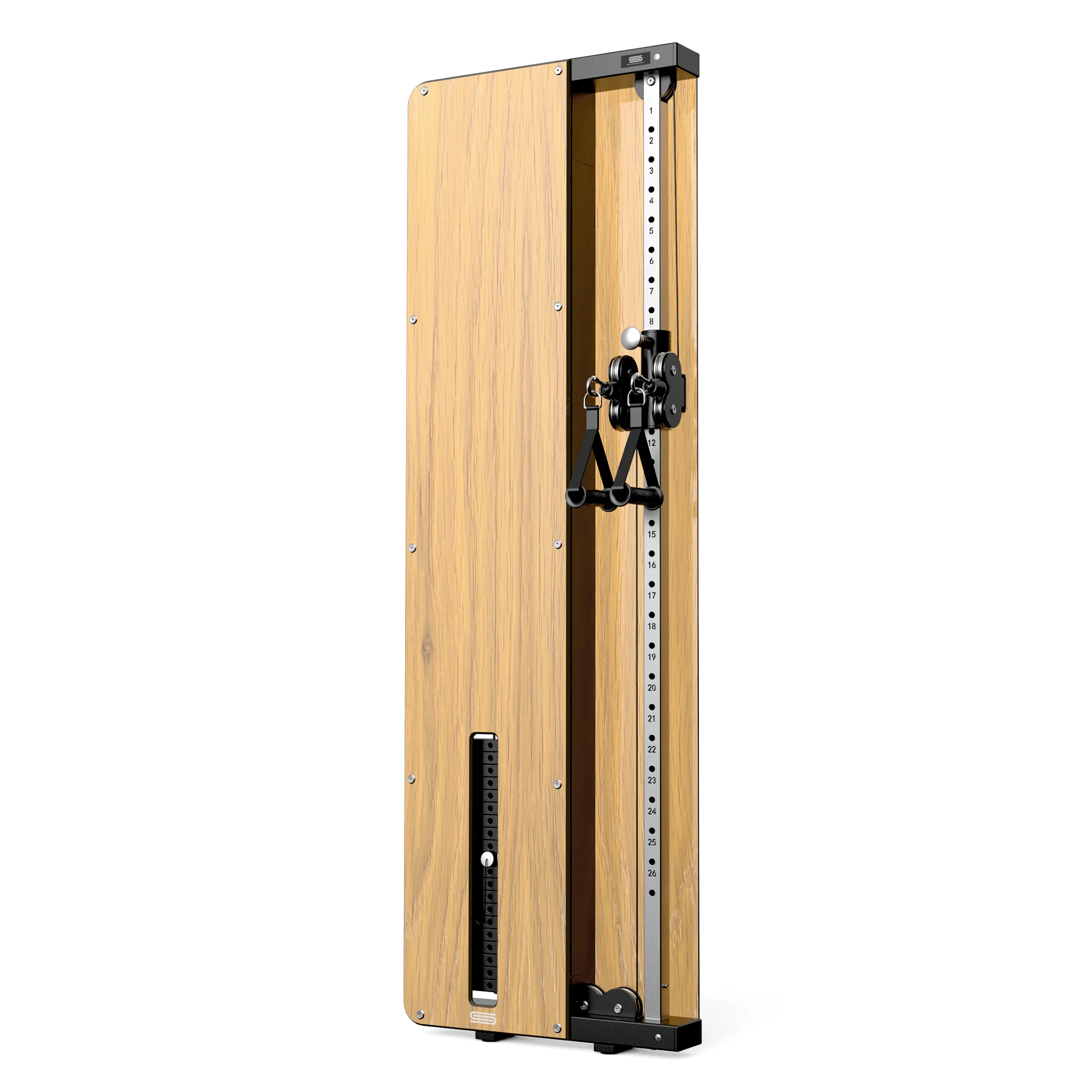 SpaceSmart Wall-Mounted Functional Trainer - Single Stack - White Oak